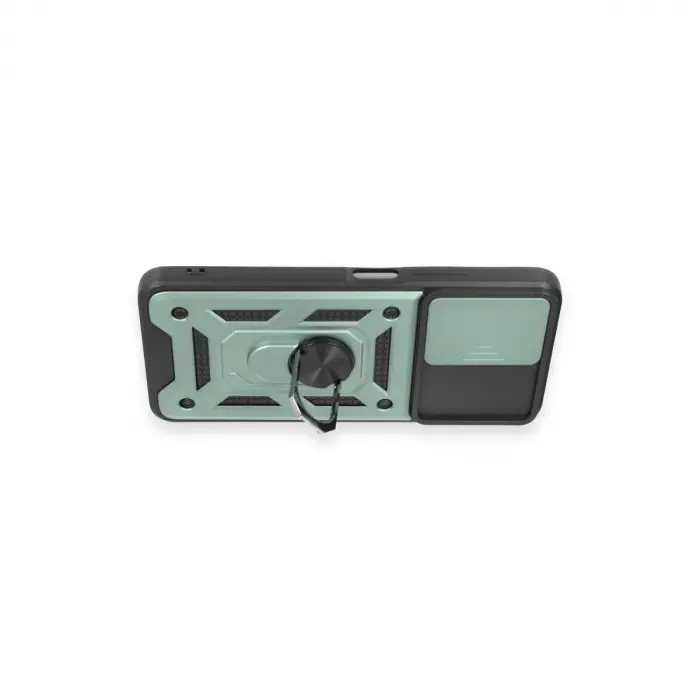 Note 12 5g Kılıf Pars Lens Yüzüklü  - Yeşil
