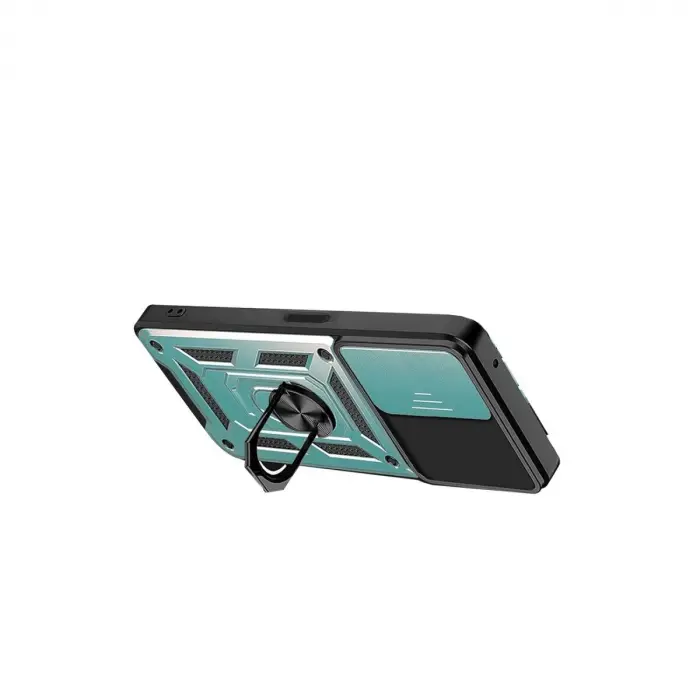 Note 13 4g Kılıf Pars Lens Yüzüklü  - Yeşil