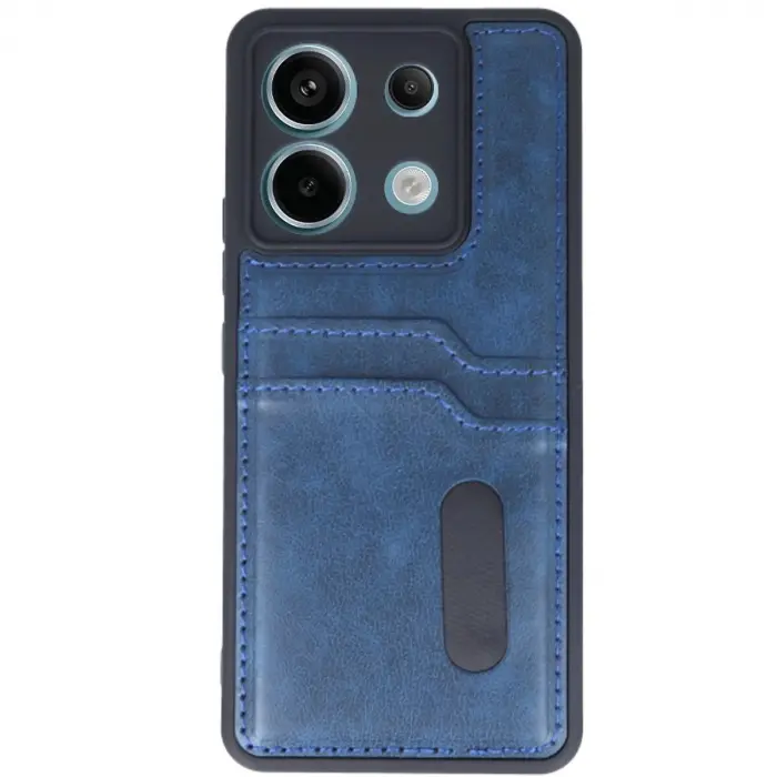 Note 13 Pro 4g Kılıf Sara Kartvizitli Deri Kılıf - Lacivert