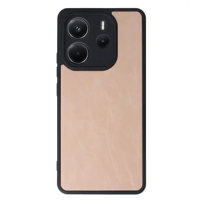 Note 14 4g Kılıf Aras Deri Kapak - Pudra