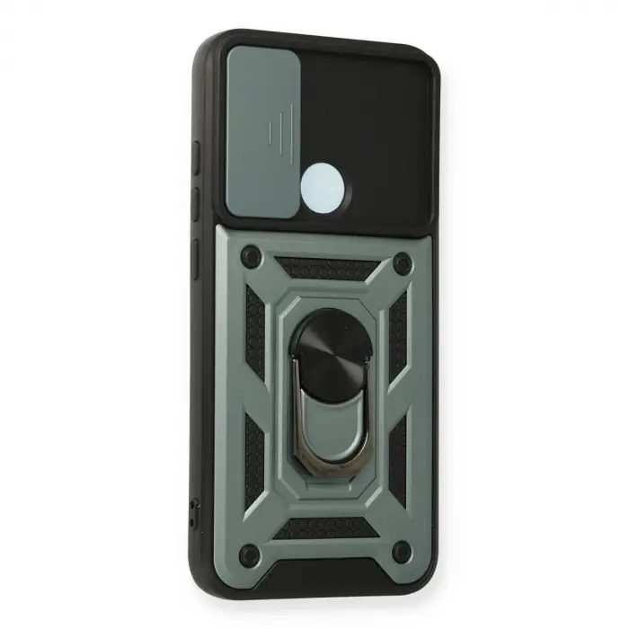 Note 8 Kılıf Pars Lens Yüzüklü  - Yeşil