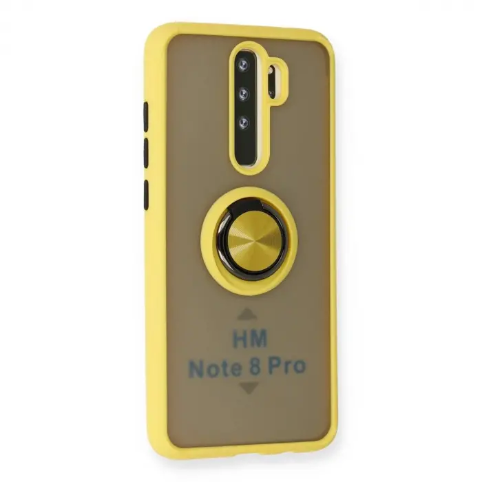 Note 8 Pro Kılıf Montreal Yüzüklü  Kapak - Sarı