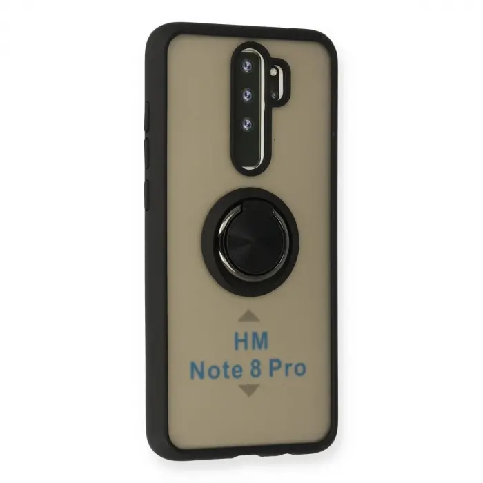 Note 8 Pro Kılıf Montreal Yüzüklü  Kapak - Siyah