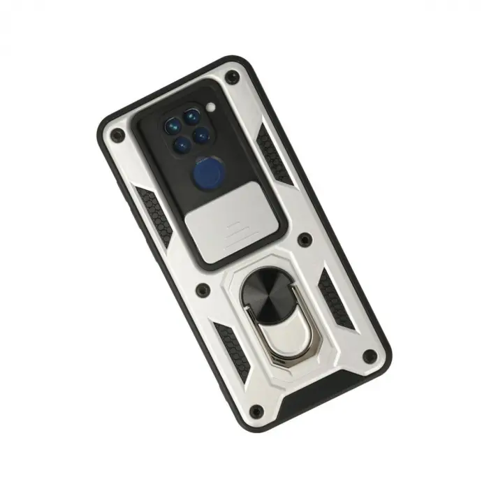 Note 9 Kılıf Pars Lens Yüzüklü  - Gümüş