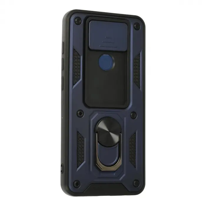 Note 9 Kılıf Pars Lens Yüzüklü  - Lacivert