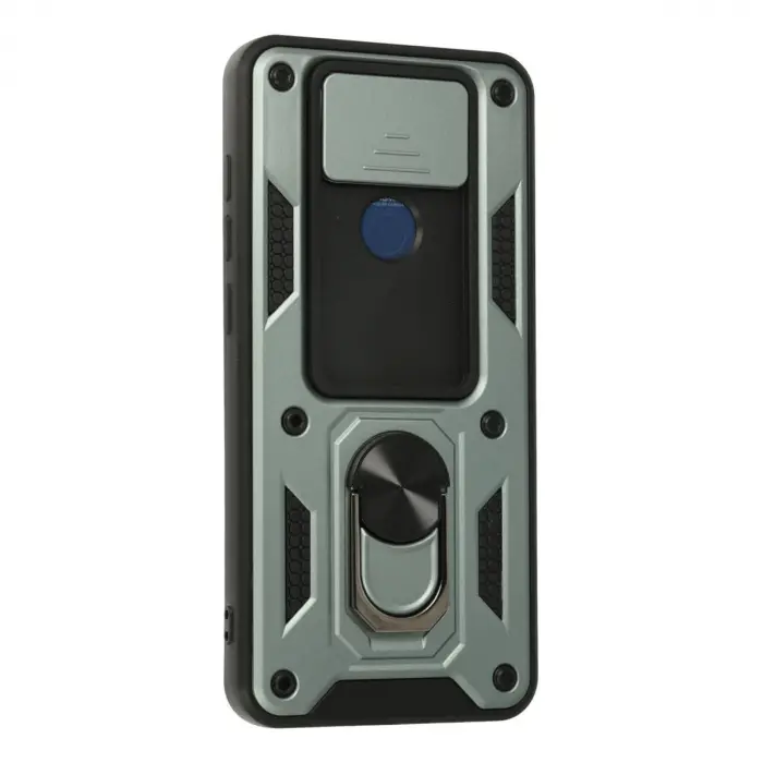 Note 9 Kılıf Pars Lens Yüzüklü  - Yeşil