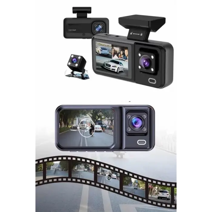 Ön ve Arka Kameralı 2 İnç 1080P Full HD DVR Araç İçi Ekran
