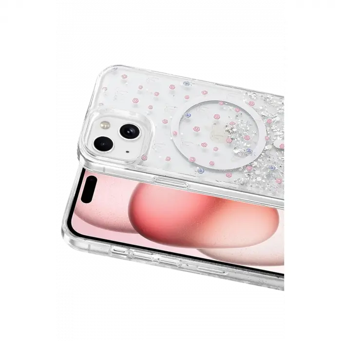 Onegif Apple İphone 14 Misk Simli Magsafe Kapak - Desen 1