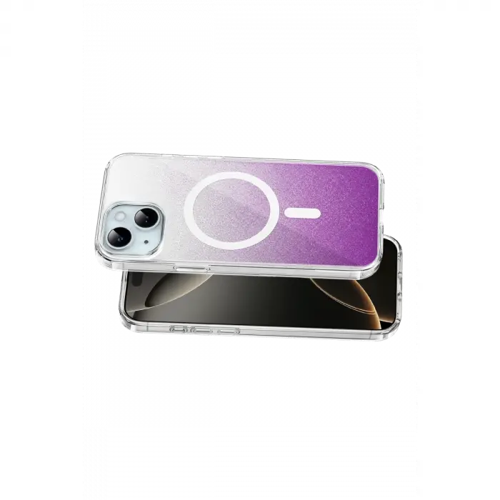Onegif Apple İphone 15 Sora Simli Magsafe Kapak - Mor
