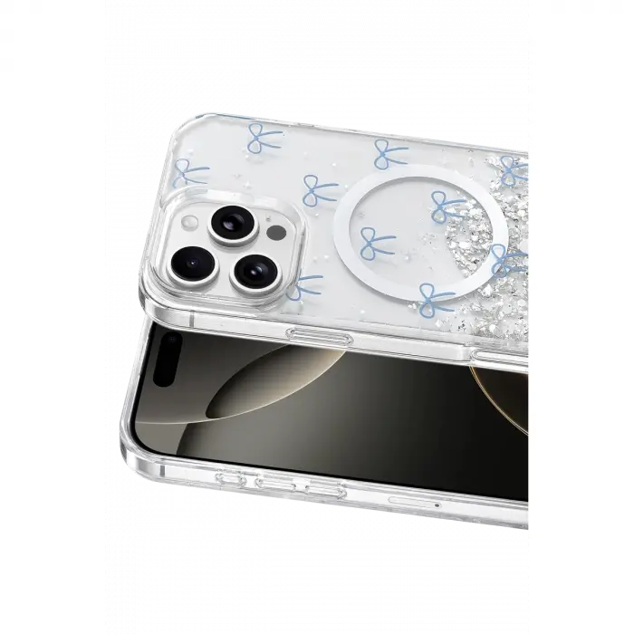 Onegif Apple İphone 16 Pro Max Misk Simli Magsafe Kapak - Desen 3