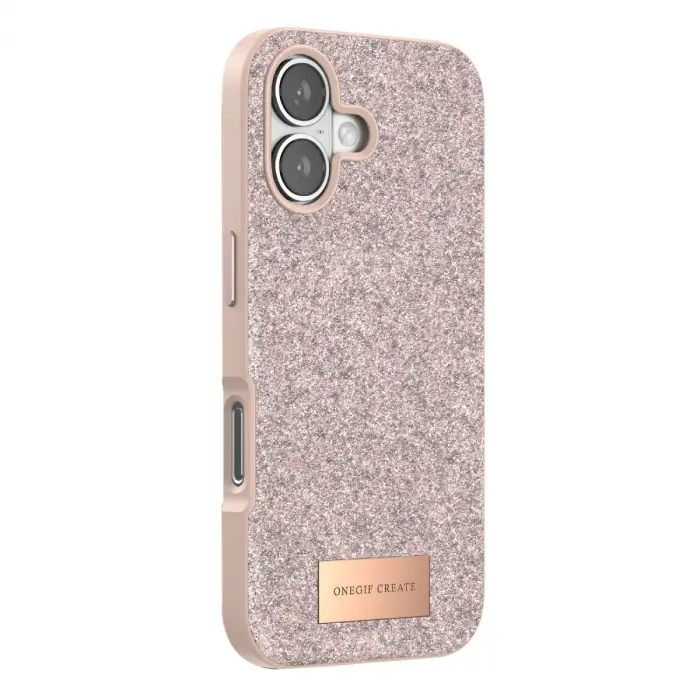 Onegif Apple İphone 17 Bright Simli Kapak - Pembe