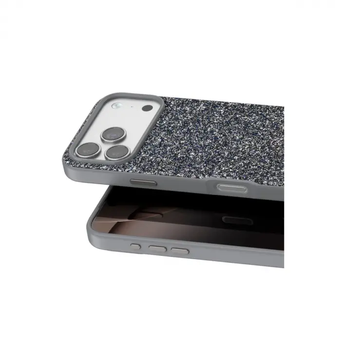 Onegif Apple İphone 17 Pro Max Bright Simli Kapak - Gümüş