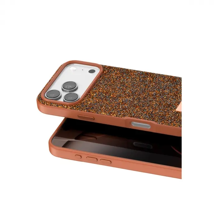Onegif Apple İphone 17 Pro Max Bright Simli Kapak - Turuncu