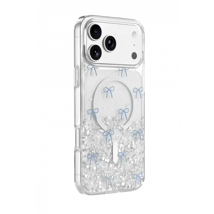 Onegif Apple İphone 17 Pro Max Misk Simli Magsafe Kapak - Desen 3