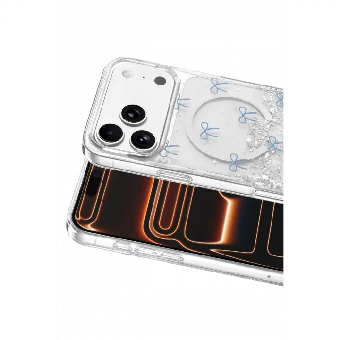 Onegif Apple İphone 17 Pro Misk Simli Magsafe Kapak - Desen 3