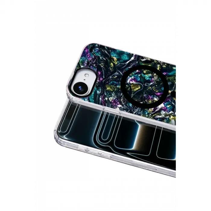 Onegif Apple İphone 17e Mila Dalgalı Magsafe Kapak - Lacivert