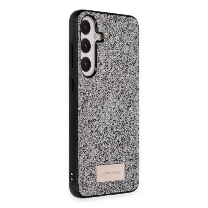 Onegif  Galaxy A55 5g Bright Simli Kapak - Gümüş