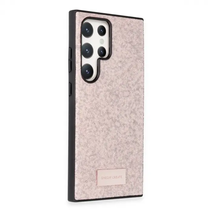 Onegif  Galaxy S23 Ultra Bright Simli Kapak - Pembe