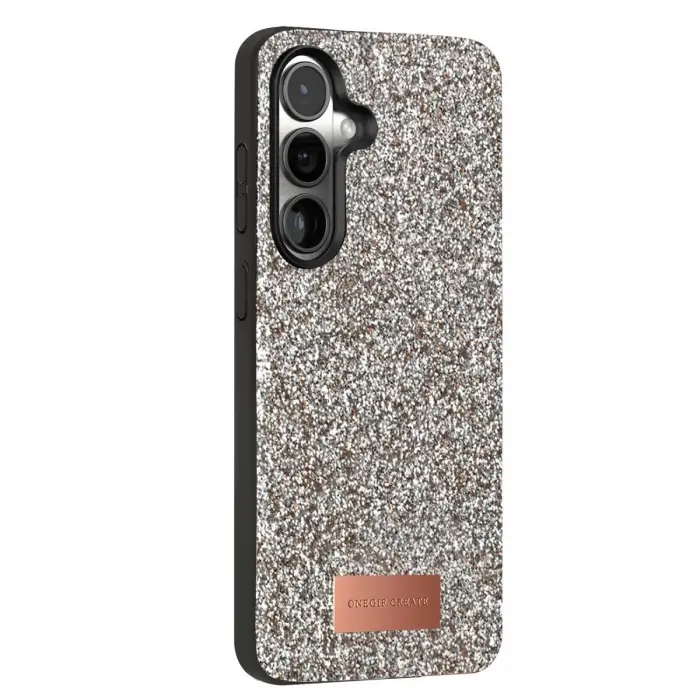 Onegif  Galaxy S24 Fe Bright Simli Kapak - Gümüş