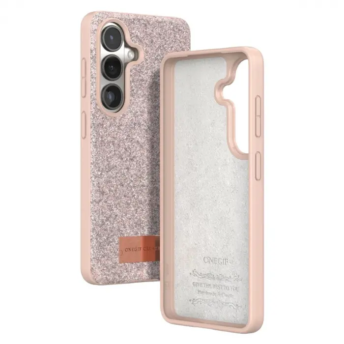 Onegif  Galaxy S26 Bright Simli Kapak - Pembe