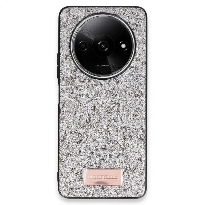 Onegif Xiaomi Redmi A3 4g Bright Simli Kapak - Gümüş