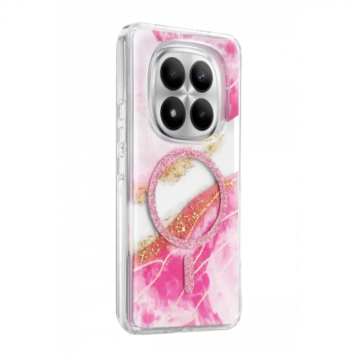 Onegif Xiaomi Redmi Note 15 4g Lotus Simli Magsafe Kapak - Pembe