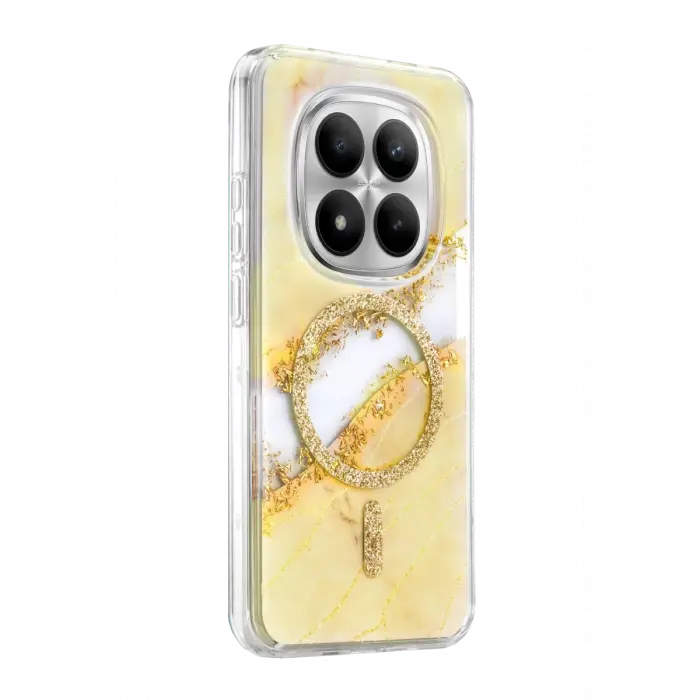 Onegif Xiaomi Redmi Note 15 Pro Plus 5g Lotus Simli Magsafe Kapak - Gümüş