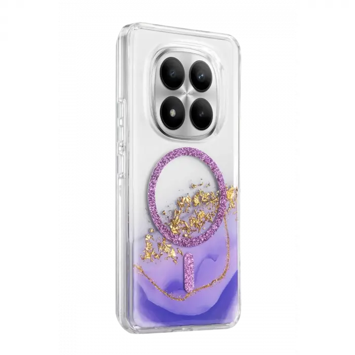 Onegif Xiaomi Redmi Note 15 Pro Plus 5g Lotus Simli Magsafe Kapak - Mor