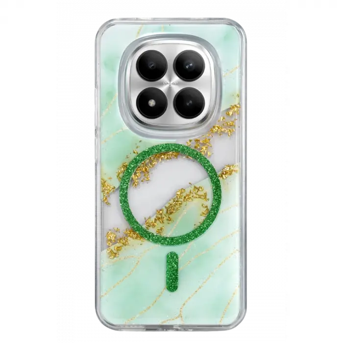 Onegif Xiaomi Redmi Note 15 Pro Plus 5g Lotus Simli Magsafe Kapak - Yeşil