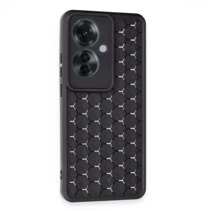 Oppo Reno 11f Kılıf Petek Silikon Kapak - Siyah