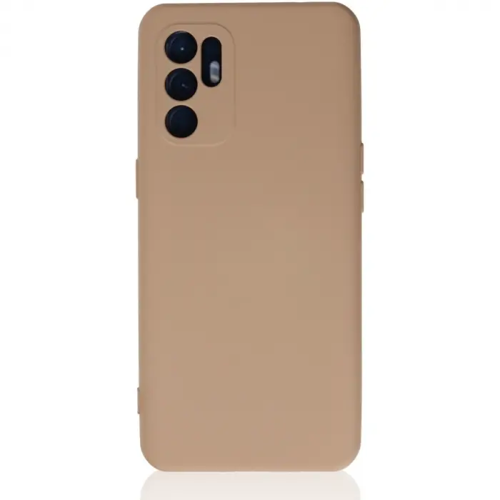 Oppo Reno 6 Kılıf Nano İçi Kadife Silikon - Pudra