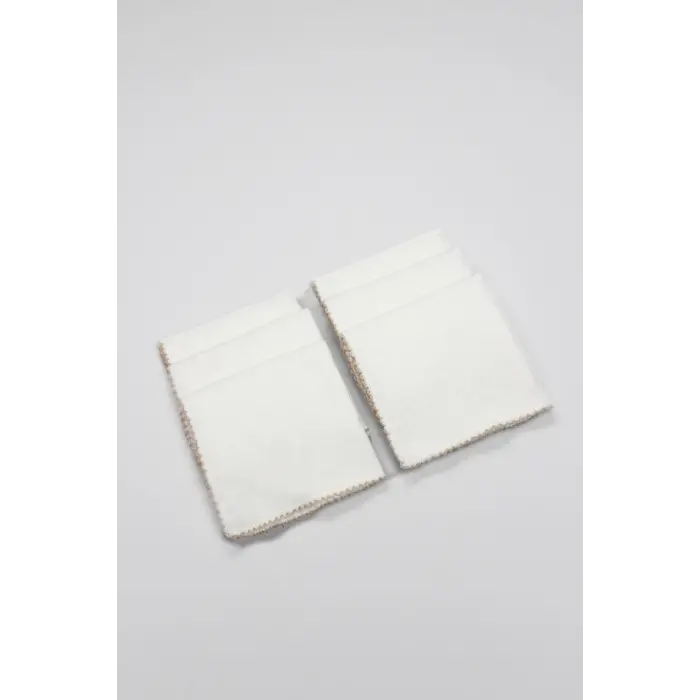 Organik 28x28 6Lı Havlu Mendil 90105 Ekru
