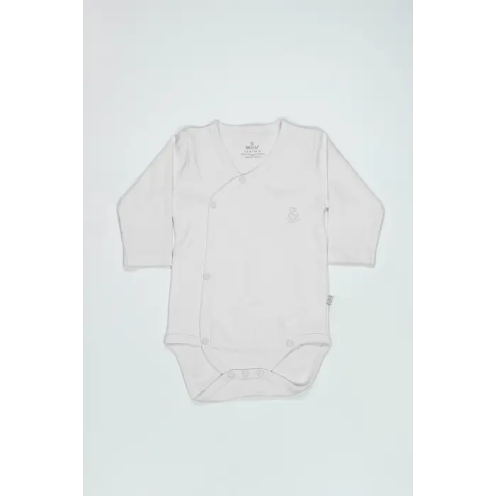 Organik Natural Basic Style Kruvaze Uzun Kol Body BS17102 Beyaz