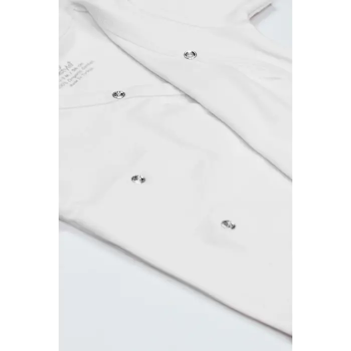 Organik Natural Basic Style Kruvaze Uzun Kol Body BS17102 Beyaz