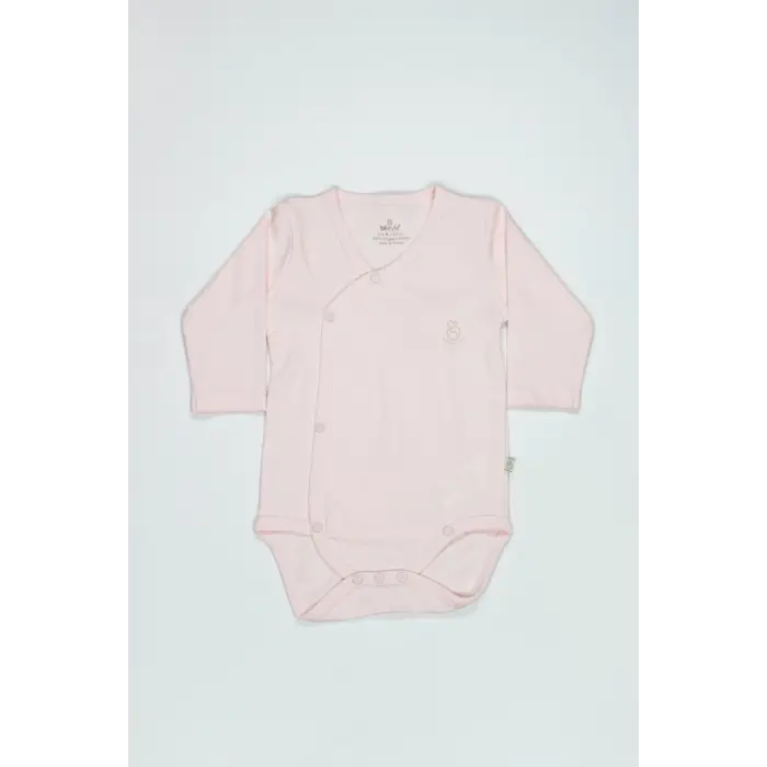 Organik Natural Basic Style Kruvaze Uzun Kol Body BS17102 Pembe
