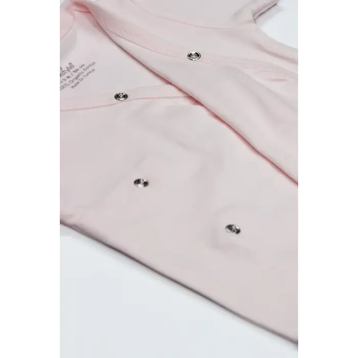 Organik Natural Basic Style Kruvaze Uzun Kol Body BS17102 Pembe