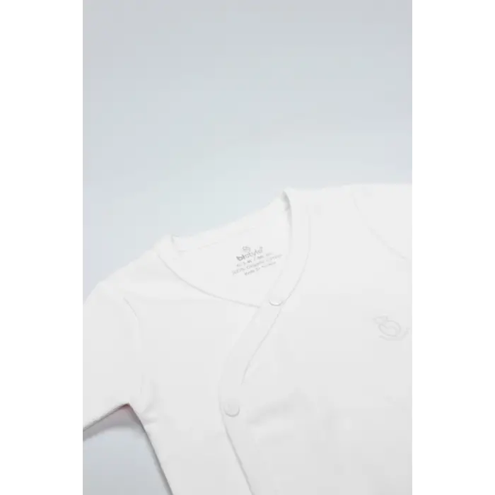 Organik Natural Basic Style Kruvaze Yarım Kol Body BS17101 Beyaz
