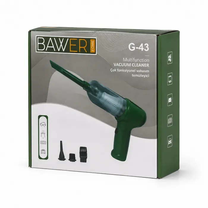 Oto Araç Sarjlı El Tipi Basınçlı Hava Üfleme - Süpürge Makine 3 Başlık G-43 Bx40