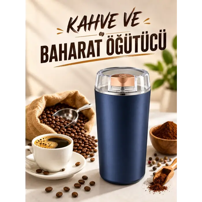 Otomatik Kahve ve Baharat Öğütücü Kolay Ve Taşınabilir Paslanmaz Çelik
