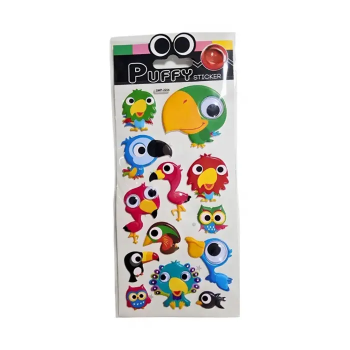 Oynar Gözlü Stickers Papağanlar