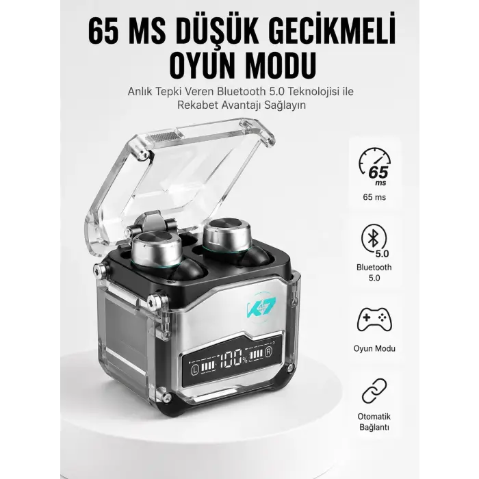 Oyuncu Kulaklığı Yeni Mekanik Kablosuz Kulaklık İos Android Uyumlu