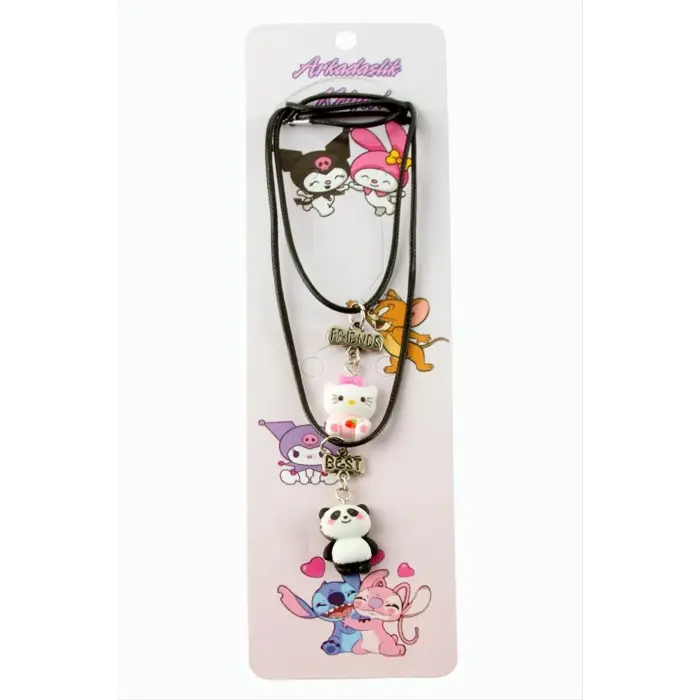 Panda Kedi Arkadaşlık Kolyeleri (Çift Kolye)