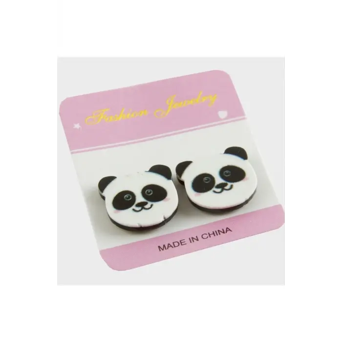 Panda Mıknatıslı Plastik Çocuk Küpesi
