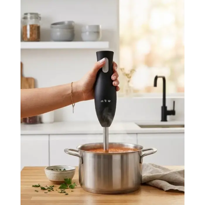 Paslanmaz Çelik Blender Ayağına Sahip Ergonomik El Blenderı