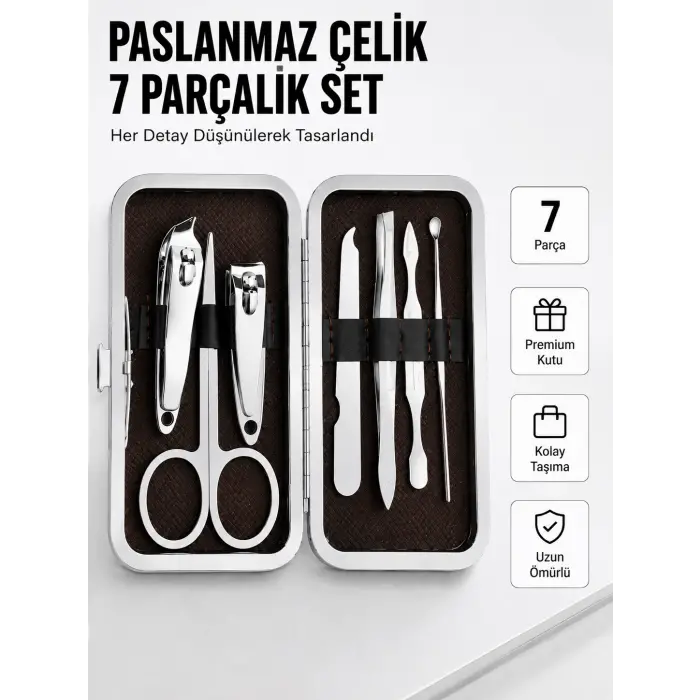 Paslanmaz Çelik Kişisel Bakım Seti – 7 Parça