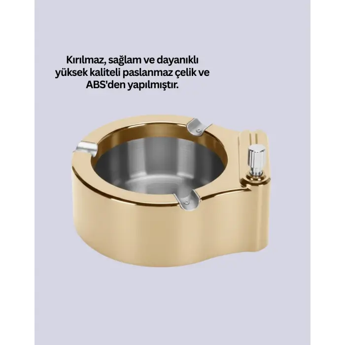 Paslanmaz Çelik Küllük Çakmaklı Masa Üstü Kullanım