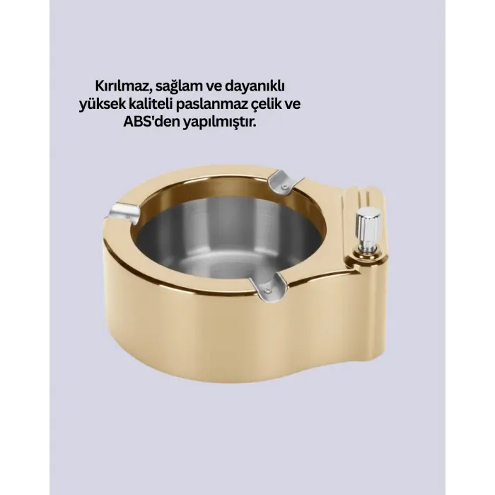 Paslanmaz Çelik Küllük Çakmaklı Masa Üstü Kullanım