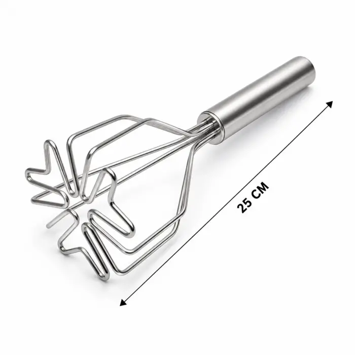 Patates Ezici - Kalp Şekilli - Paslanmaz Çelik - 26 cm Uzunluk