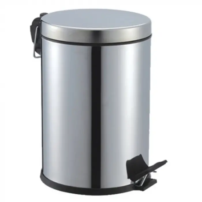 Pedallı 5lt Krom Metal Çöp Kovası Bx40