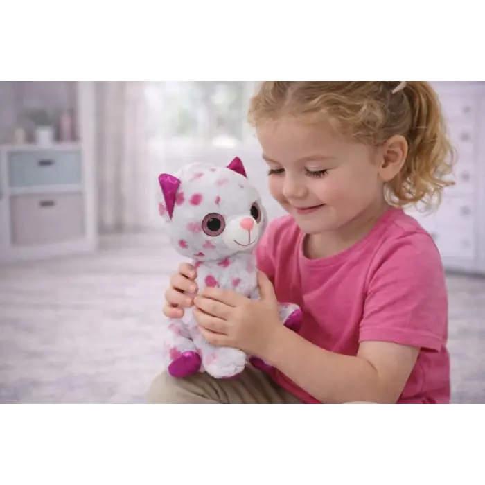 Peluş Cam Gözlü Hayvanlar 25 cm - Kedi - 1 ADET